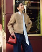 【ドゥクラッセ/DoCLASSE】のエアーフォルム・Cカラーブルゾン ライトトープ|ID: prp329100004931610 ipo3291000000037093615