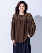 【ドゥクラッセ/DoCLASSE】のシアージョーゼット・ギャザーブラウス ブラウン|ID: prp329100004931618 ipo3291000000037255009