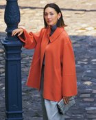 【ドゥクラッセ/DoCLASSE】のカシミヤ混ウールリバー・2WAYショートコート オレンジ|ID: prp329100004931625 ipo3291000000037015162