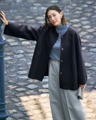 【ドゥクラッセ/DoCLASSE】のカシミヤ混ウールリバー・2WAYショートコート ミッドナイトブルー|ID: prp329100004931625 ipo3291000000037101505