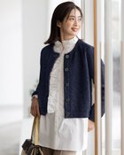 【ドゥクラッセ/DoCLASSE】のパイルニット・アルパカ混カーディガン ネイビー|ID: prp329100004931629 ipo3291000000037101551