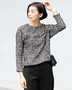 【ドゥクラッセ/DoCLASSE】のチェックツイード・ボックスブラウス ブラックパターン|ID: prp329100004931642 ipo3291000000037255387