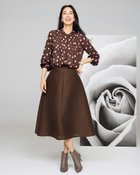 【ドゥクラッセ/DoCLASSE】のダブルクロス・フレアスカート ブラウン|ID: prp329100004931655 ipo3291000000037015342