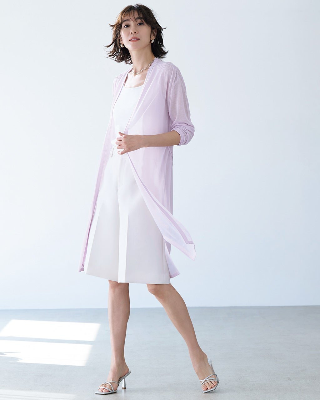 【ドゥクラッセ/DoCLASSE】のライトシアー・ベルト付きロングカーディガン インテリア・キッズ・メンズ・レディースファッション・服の通販 founy(ファニー) 　ファッション　Fashion　レディースファッション　Fashion for Women　トップス・カットソー　Cut & Sew Tops　カーディガン・羽織り　Layered Style Cardigans　ベルト&ウエストマーク　Belts & Waist Accessories　カーディガン　Cardigan, Knitwear　サマー　Summer, Summer Style　シアー　Sheer, See-Through　ロング　Long, Long-Length　エレガント 上品　Elegant　人気　Popular, Best Seller　夏　Summer　ライラック|ID: prp329100004931665 ipo3291000000037015396