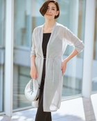 【ドゥクラッセ/DoCLASSE】のライトシアー・ベルト付きロングカーディガン 人気、トレンドファッション・服の通販 founy(ファニー) ファッション Fashion レディースファッション Fashion for Women トップス・カットソー Cut & Sew Tops カーディガン・羽織り Layered Style Cardigans ベルト&ウエストマーク Belts & Waist Accessories カーディガン Cardigan, Knitwear サマー Summer, Summer Style シアー Sheer, See-Through ロング Long, Long-Length エレガント 上品 Elegant 人気 Popular, Best Seller 夏 Summer thumbnail シルバー|ID: prp329100004931665 ipo3291000000037015398