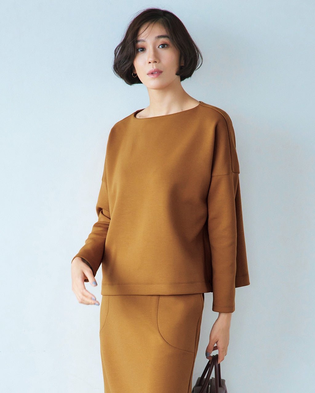 【ドゥクラッセ/DoCLASSE】のダンボールニット・ボートネック9分袖 人気、トレンドファッション・服の通販 founy(ファニー) 　ファッション　Fashion　レディースファッション　Fashion for Women　トップス・カットソー　Cut & Sew Tops　ニット　Knit Tops & Sweaters　なめらか　Smooth, Silky Texture　カットソー　Cut and Sewn Top　ショート　Short, Short Length　セットアップ　Set-Up, Coordinated Outfit　バランス　Balance, Style Balance　人気　Popular, Best Seller　 other-1|ID: prp329100004931667 ipo3291000000037015410