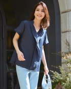 【ドゥクラッセ/DoCLASSE】のシアーラミー・ラッフルフリルブラウス 人気、トレンドファッション・服の通販 founy(ファニー) ファッション Fashion レディースファッション Fashion for Women トップス・カットソー Cut & Sew Tops シャツ・ブラウス・オフィスカジュアル Elegant Blouses & Button-Ups フリル Frill, Ruffle 人気 Popular, Best Seller thumbnail ネイビー|ID: prp329100004931669 ipo3291000000037015424