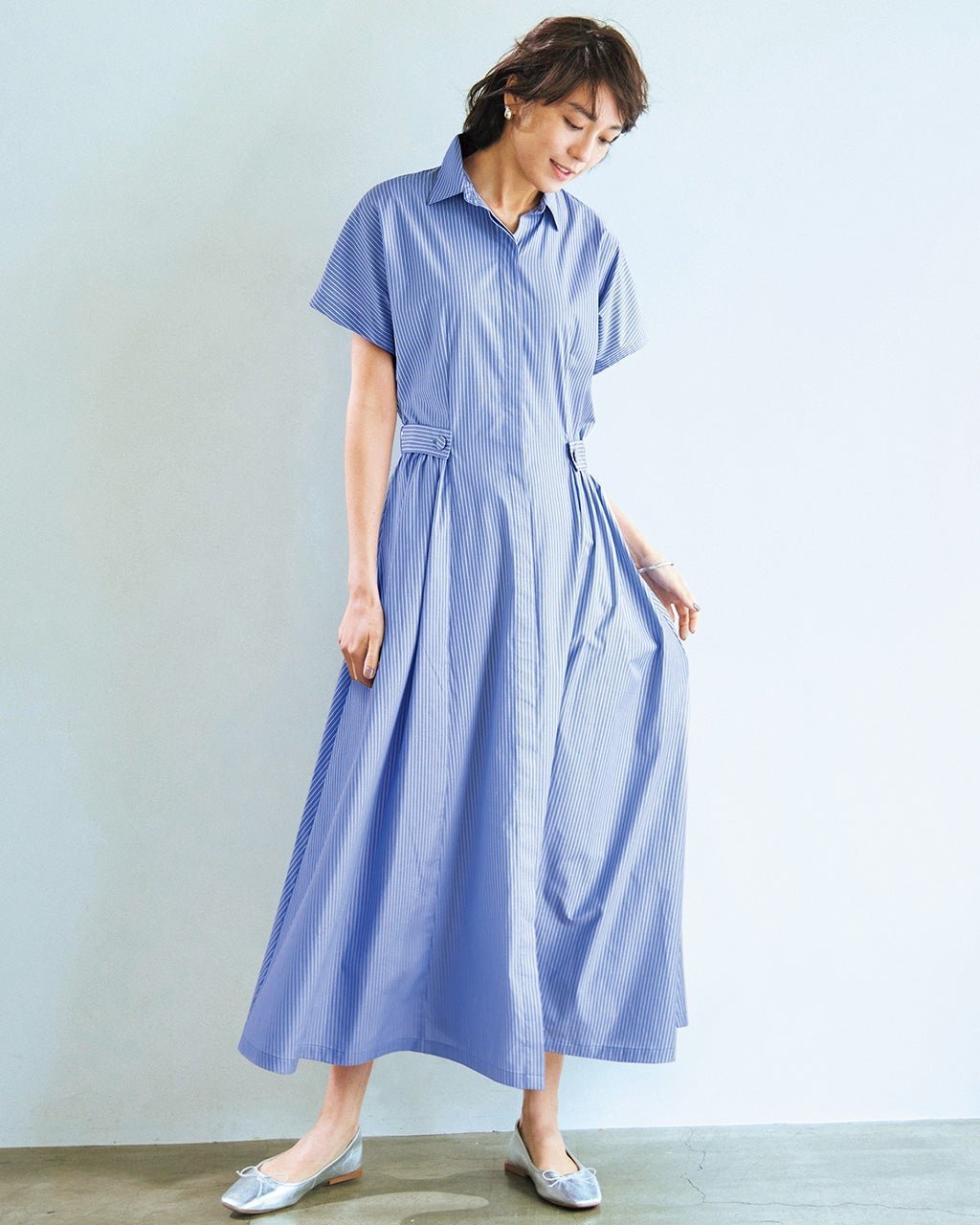 【ドゥクラッセ/DoCLASSE】のコットン混ブロード・ギャザーシャツワンピ 人気、トレンドファッション・服の通販 founy(ファニー) 　ファッション　Fashion　レディースファッション　Fashion for Women　ワンピース　Dresses　シャツワンピース / 1枚で着映えコーデ　Shirt Dresses　ギャザー　Gathered, Ruffled　フレア　Flare, Flared　人気　Popular, Best Seller　 other-1|ID: prp329100004931673 ipo3291000000037015445