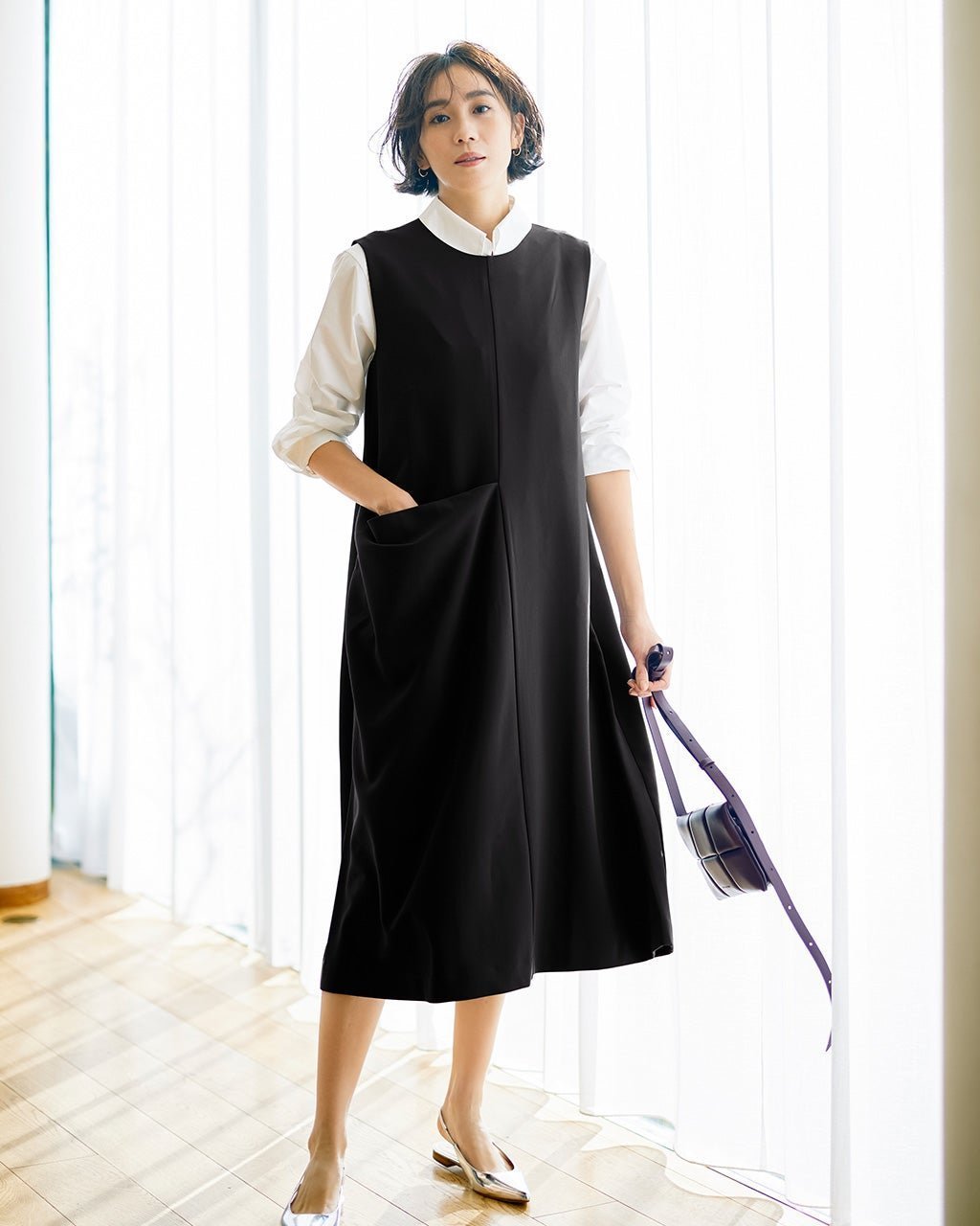 【ドゥクラッセ/DoCLASSE】のダブルクロス・アシメデザインジャンスカ インテリア・キッズ・メンズ・レディースファッション・服の通販 founy(ファニー) 　ファッション　Fashion　レディースファッション　Fashion for Women　ワンピース　Dresses　インナー　Innerwear　エレガント 上品　Elegant　ストレッチ　Stretch, Stretchy Fabric　ドレープ　Drape, Draping Fabric　ブラック|ID: prp329100004931675 ipo3291000000037015456