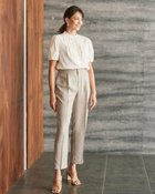 【ドゥクラッセ/DoCLASSE】のトリアセリネンタッチ・テーパードパンツ ライトベージュ|ID: prp329100004931699 ipo3291000000037015590