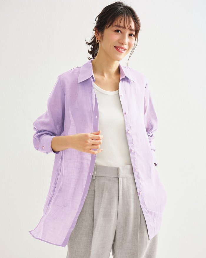 【ドゥクラッセ/DoCLASSE】のシアーラミー・ロングシャツ インテリア・キッズ・メンズ・レディースファッション・服の通販 founy(ファウニー) https://founy.com/ ファッション Fashion レディースファッション Fashion for Women トップス・カットソー Cut & Sew Tops シャツ・ブラウス・オフィスカジュアル Elegant Blouses & Button-Ups インナー Innerwear チュニック Tunic, Long Top ロング Long, Long-Length 人気 Popular, Best Seller 夏 Summer 無地 Plain, Solid Color |ID: prp329100004931712 ipo3291000000037191863