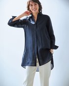 【ドゥクラッセ/DoCLASSE】のシアーラミー・ロングシャツ ネイビー|ID: prp329100004931712 ipo3291000000037191872