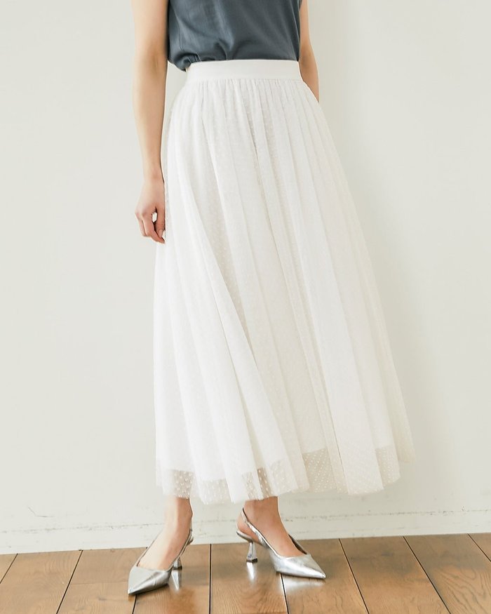 【ドゥクラッセ/DoCLASSE】のチュールドット・ギャザースカート インテリア・キッズ・メンズ・レディースファッション・服の通販 founy(ファニー) https://founy.com/ ファッション Fashion レディースファッション Fashion for Women スカート Skirts チュール Tulip, Tulip Motif ドット Polka Dot, Dot Pattern |ID: prp329100004931723 ipo3291000000037192654