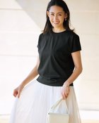 【ドゥクラッセ/DoCLASSE】のシルキーポンチ・フレンチスリーブT ブラック|ID: prp329100004931733 ipo3291000000037101999