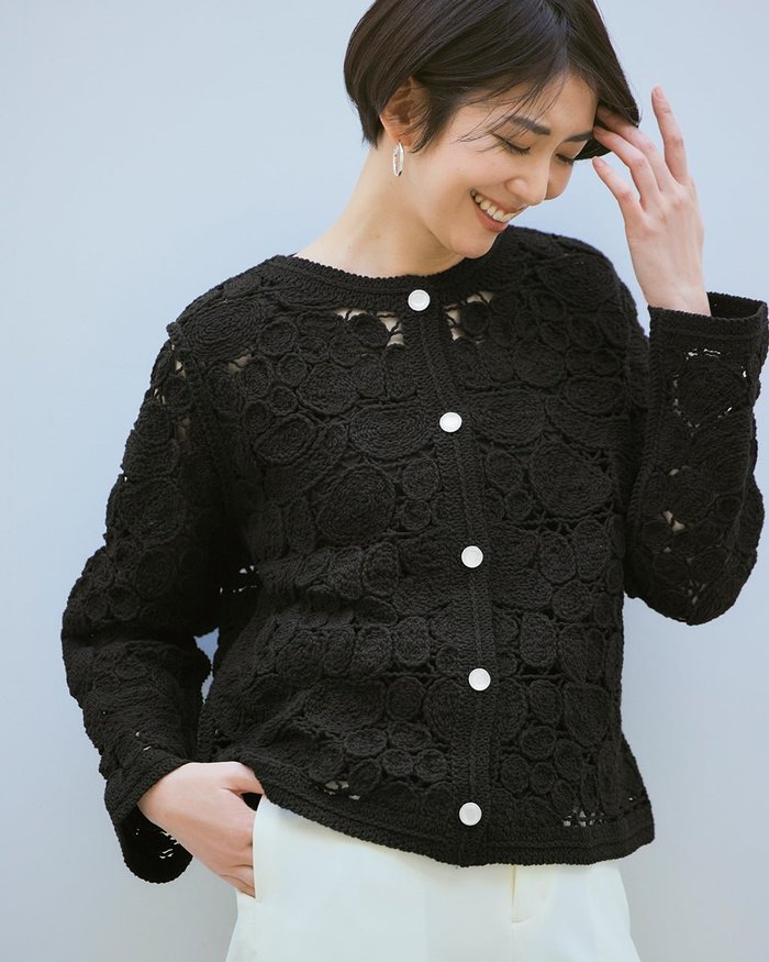 【ドゥクラッセ/DoCLASSE】のエンブロイダリーニット・カーデジャケット インテリア・キッズ・メンズ・レディースファッション・服の通販 founy(ファニー) https://founy.com/ ファッション Fashion レディースファッション Fashion for Women カーディガン Cardigan, Knitwear |ID: prp329100004931739 ipo3291000000037015832