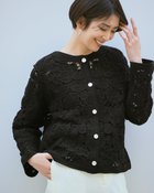 【ドゥクラッセ/DoCLASSE】のエンブロイダリーニット・カーデジャケット ブラック|ID: prp329100004931739 ipo3291000000037015835