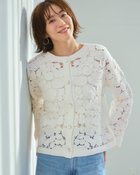 【ドゥクラッセ/DoCLASSE】のエンブロイダリーニット・カーデジャケット オフホワイト|ID: prp329100004931739 ipo3291000000037015837