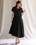 【ドゥクラッセ/DoCLASSE】の異素材コンビ・アシンメトリーワンピース ブラック|ID: prp329100004931742 ipo3291000000037097961