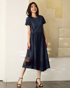 【ドゥクラッセ/DoCLASSE】の異素材コンビ・アシンメトリーワンピース ミッドナイトブルー|ID: prp329100004931742 ipo3291000000037097962