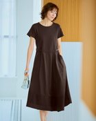 【ドゥクラッセ/DoCLASSE】の異素材コンビ・アシンメトリーワンピース ブラウン|ID: prp329100004931742 ipo3291000000037235146