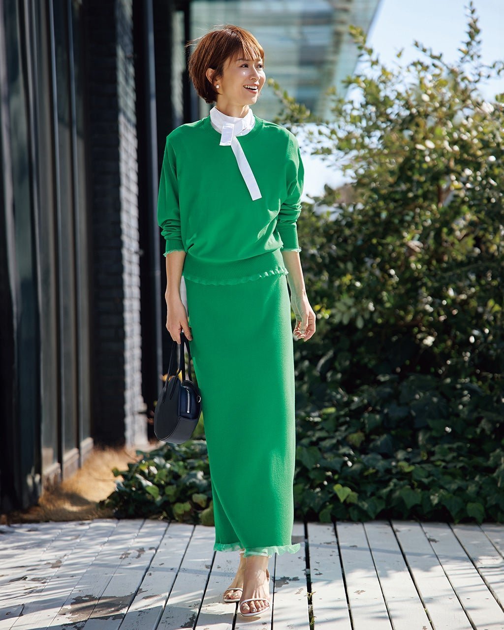 【ドゥクラッセ/DoCLASSE】のシアーフリル・ニットスカート インテリア・キッズ・メンズ・レディースファッション・服の通販 founy(ファニー) 　ファッション　Fashion　レディースファッション　Fashion for Women　セットアップ　Matching Sets　スカート・ミニ/ミディ/マキシ　Skirts / Mini, Midi & Maxi Skirts　おすすめ　Recommended / Our Picks　なめらか　Smooth, Silky Texture　シンプル　Simple, Minimal　ストレート　Straight, Straight Cut　セットアップ　Set-Up, Coordinated Outfit　トレンド　Trend, Trending Now　グリーン|ID: prp329100004931762 ipo3291000000037015938