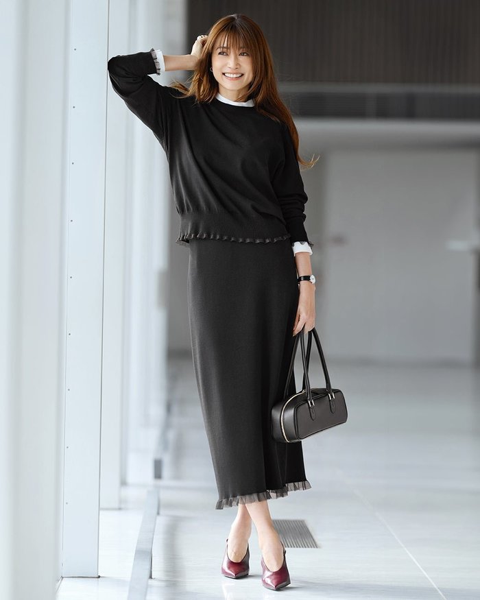 【ドゥクラッセ/DoCLASSE】のシアーフリル・ニットスカート インテリア・キッズ・メンズ・レディースファッション・服の通販 founy(ファウニー) https://founy.com/ ファッション Fashion レディースファッション Fashion for Women セットアップ Matching Sets スカート・ミニ/ミディ/マキシ Skirts / Mini, Midi & Maxi Skirts おすすめ Recommended / Our Picks なめらか Smooth, Silky Texture シンプル Simple, Minimal ストレート Straight, Straight Cut セットアップ Set-Up, Coordinated Outfit トレンド Trend, Trending Now |ID: prp329100004931762 ipo3291000000037057185
