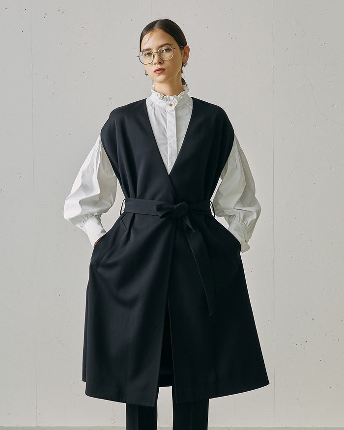 【ドゥクラッセ/DoCLASSE】のヴァージンウール混・ツイルジレコート インテリア・キッズ・メンズ・レディースファッション・服の通販 founy(ファニー) https://founy.com/ ファッション Fashion レディースファッション Fashion for Women アウター Coat / Outerwear Collection コート・ロングコート・ピーコート Long Coats, Peacoats & More ドレープ Drape, Draping Fabric ミックス Mix, Mixed Style |ID: prp329100004931768 ipo3291000000037015966