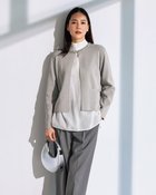 【ドゥクラッセ/DoCLASSE】のビジューネック・ボレロカーディガン ライトグレー|ID: prp329100004931778 ipo3291000000037246016