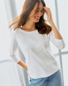 【ドゥクラッセ/DoCLASSE】のボートネックN/7分袖・ドゥクラッセTシャツ ホワイト|ID:prp329100004931780