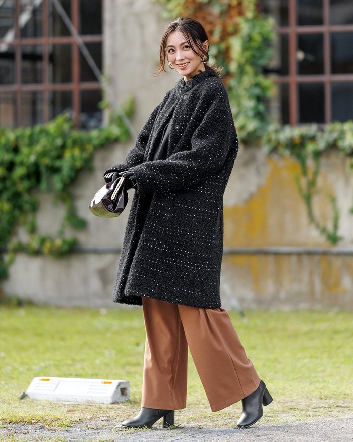 【ドゥクラッセ/DoCLASSE】のミックスツイード・ノーカラーコート インテリア・キッズ・メンズ・レディースファッション・服の通販 founy(ファニー) https://founy.com/ ファッション Fashion レディースファッション Fashion for Women アウター Coat / Outerwear Collection コート・ロングコート・ピーコート Long Coats, Peacoats & More インナー Innerwear クラシカル Classical, Vintage-Inspired ストール Stole, Wrap ツイード Twill, Twill Weave プレミアム Premium, High-End ミックス Mix, Mixed Style モノトーン Monotone, Black and White |ID: prp329100004931784 ipo3291000000037016046