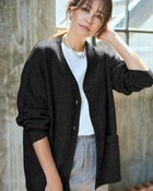 【ドゥクラッセ/DoCLASSE】のウール混タム・Vネックカーディガン ブラック|ID: prp329100004932658 ipo3291000000037254931