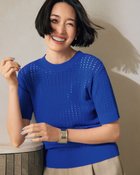 【ドゥクラッセ/DoCLASSE】の透かし編み・ボクシーニット 人気、トレンドファッション・服の通販 founy(ファニー) ファッション Fashion レディースファッション Fashion for Women トップス・カットソー Cut & Sew Tops ニット Knit Tops & Sweaters おすすめ Recommended / Our Picks コンパクト Compact, Small Size サマー Summer, Summer Style セーター Sweater, Knitwear フォルム Silhouette, Form 今季 This Season, Current Season 透かし Cut-Out, Lacework thumbnail ロイヤルブルー|ID: prp329100004932697 ipo3291000000037023618