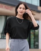 【ドゥクラッセ/DoCLASSE】のスーピマT・ツイストギャザースリーブ 人気、トレンドファッション・服の通販 founy(ファニー) ファッション Fashion レディースファッション Fashion for Women トップス・カットソー Cut & Sew Tops シャツ・ブラウス・オフィスカジュアル Elegant Blouses & Button-Ups ロングTシャツ・Tシャツ Longline T-Shirts & Tees カットソー・ベーシックTシャツ Cut-and-Sewn Tops / Stretch Tees & Basics カットソー Cut and Sewn Top シルク Silk, 100% Silk シンプル Simple, Minimal スリーブ Sleeve, Long Sleeve / Short Sleeve スーピマ Supima, Premium Cotton ツイスト Tweed, Tweed Fabric デニム Denim, Jeans Material フェミニン Feminine, Girly プレミアム Premium, High-End ボトム Bottoms, Lower Wear thumbnail ブラック|ID: prp329100004932698 ipo3291000000037023632