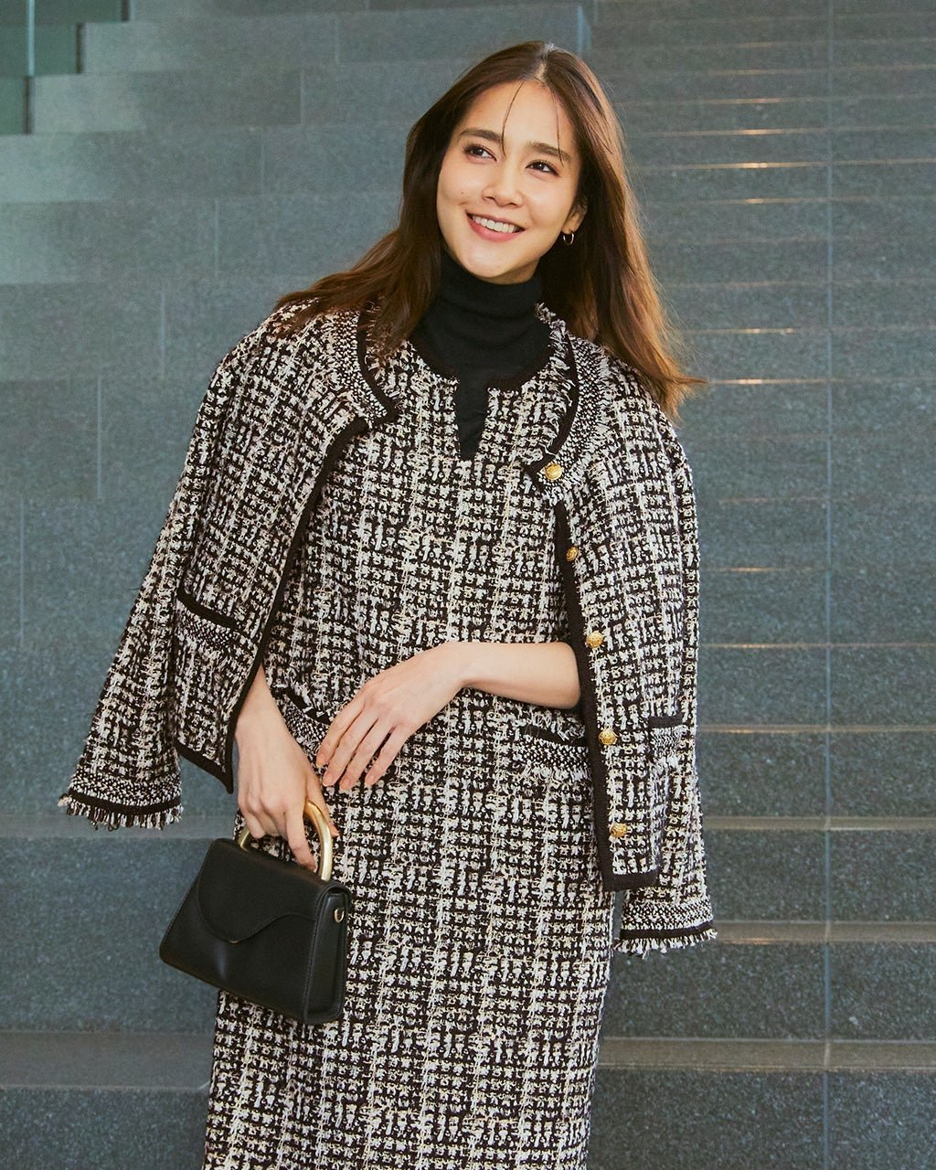 【ドゥクラッセ/DoCLASSE】のツイーディニット・フリンジジャケット インテリア・キッズ・メンズ・レディースファッション・服の通販 founy(ファニー) 　ファッション　Fashion　レディースファッション　Fashion for Women　アウター　Coat / Outerwear Collection　レディースジャケット・軽アウター　Jackets　オケージョン　Occasion Wear　ジャケット　Jacket, Outerwear　セットアップ　Set-Up, Coordinated Outfit　ツイード　Twill, Twill Weave　トレンド　Trend, Trending Now　パターン　Pattern, Design Print　ブレード　Braid, Decorative Trim　今季　This Season, Current Season　ブラックパターン|ID: prp329100004932714 ipo3291000000037023832