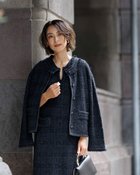 【ドゥクラッセ/DoCLASSE】のツイーディニット・フリンジジャケット ネイビーパターン|ID: prp329100004932714 ipo3291000000037245490