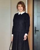 【ドゥクラッセ/DoCLASSE】のフラワージャカード・クルーネックトップス 人気、トレンドファッション・服の通販 founy(ファニー) ファッション Fashion レディースファッション Fashion for Women トップス・カットソー Cut & Sew Tops セットアップ Matching Sets レディーストップス・ブラウス Tops & Blouses / Assorted Women's Tops エレガント 上品 Elegant カッティング Cutting Detail カットソー Cut and Sewn Top ジャカード／ジャガード Jacquard, Woven Pattern ストレッチ Stretch, Stretchy Fabric セットアップ Set-Up, Coordinated Outfit フラワー Flower, Floral モチーフ Motif, Design Theme thumbnail ミッドナイトブルー|ID: prp329100004932749 ipo3291000000037024190