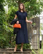 【ドゥクラッセ/DoCLASSE】のUVスラブ・ギャザーワンピース無地/長め丈115㎝ ネイビー|ID: prp329100004933913 ipo3291000000037139971