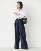 【ドゥクラッセ/DoCLASSE】のウールサキソニー・タックワイドパンツ 人気、トレンドファッション・服の通販 founy(ファニー) ファッション Fashion レディースファッション Fashion for Women パンツ Pants & Trousers とろみ Fluid, Flowy Fabric なめらか Smooth, Silky Texture フェミニン Feminine, Girly ワイド Wide, Wide Fit thumbnail ネイビー|ID: prp329100004933919 ipo3291000000037032043