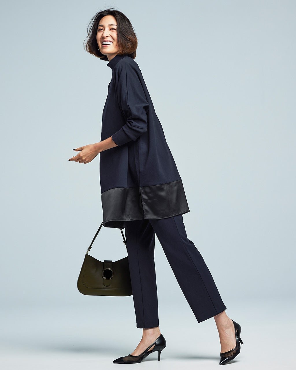 【ドゥクラッセ/DoCLASSE】のストレッチジョーゼット・ストレートパンツ インテリア・キッズ・メンズ・レディースファッション・服の通販 founy(ファニー) 　ファッション　Fashion　レディースファッション　Fashion for Women　パンツ　Pants & Trousers　おすすめ　Recommended / Our Picks　カットソー　Cut and Sewn Top　ジョーゼット　Georgette, Semi-Sheer Fabric　ストレッチ　Stretch, Stretchy Fabric　ストレート　Straight, Straight Cut　セットアップ　Set-Up, Coordinated Outfit　チュニック　Tunic, Long Top　ドレス　Dress, One-Piece　ミッドナイトブルー|ID: prp329100004933922 ipo3291000000037032057