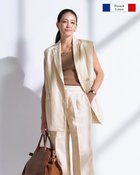 【ドゥクラッセ/DoCLASSE】のフレンチリネン・テーラードジレ ライトベージュ|ID: prp329100004933925 ipo3291000000037032066