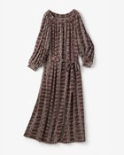 【ドゥクラッセ/DoCLASSE】のUVスラブ・ギャザーネックワンピース/普通丈 ブラウンマルチ|ID: prp329100004933927 ipo3291000000037032074