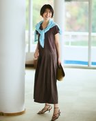 【ドゥクラッセ/DoCLASSE】のコットンポンチ・異素材デザインワンピース ブラウン|ID:prp329100004933928