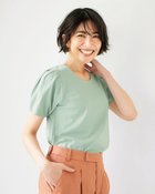 【ドゥクラッセ/DoCLASSE】のタックパフスリーブ/半袖・ドゥクラッセTシャツ グリーングレー|ID:prp329100004933929