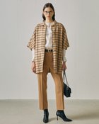 【ドゥクラッセ/DoCLASSE】のプレミアムウールリバー・チェックポンチョコート ベージュ|ID: prp329100004933943 ipo3291000000037094063