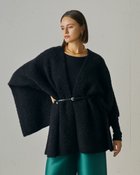 【ドゥクラッセ/DoCLASSE】のアルパカループヤーン・ストールコート ブラック|ID: prp329100004933947 ipo3291000000037098136