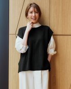 【ドゥクラッセ/DoCLASSE】のミラノリブ・バックパールニットベスト ブラック|ID: prp329100004933952 ipo3291000000037345418