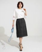 【ドゥクラッセ/DoCLASSE】のレイヤードレース・ストレートスカート チャコール|ID: prp329100004933956 ipo3291000000037098144