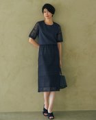 【ドゥクラッセ/DoCLASSE】のレイヤードレース・ストレートスカート ミッドナイトブルー|ID: prp329100004933956 ipo3291000000037098145