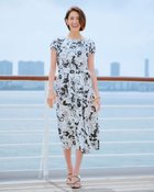 【ドゥクラッセ/DoCLASSE】のストレッチピケ・フレアワンピース フラワー|ID: prp329100004933962 ipo3291000000037256542