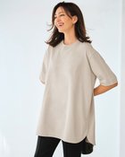 【ドゥクラッセ/DoCLASSE】の高密度シルコットン・5分袖ロングT/70cm 人気、トレンドファッション・服の通販 founy(ファニー) ファッション Fashion レディースファッション Fashion for Women トップス・カットソー Cut & Sew Tops スマート Smart, Elegant チュニック Tunic, Long Top フォルム Silhouette, Form ロング Long, Long-Length 夏 Summer thumbnail ライトグレー|ID: prp329100004933964 ipo3291000000037032242